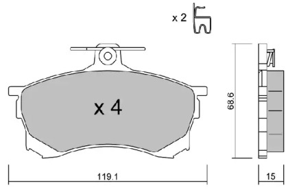 Комплект тормозных колодок (AISIN: BPMI-1002)